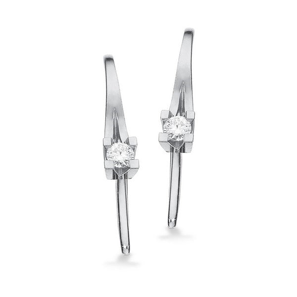 Kleopatra ørebøjler i 14 karat hvidguld med diamanter (0,10–0,50 ct)